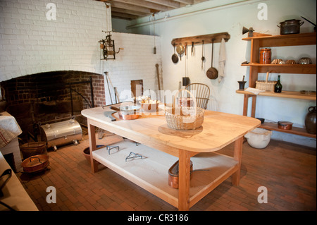 Cuisine de campagne dans une maison sur Thomas Jefferson's Monticello estate dans Charlottesville VA Banque D'Images