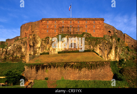 La France, Territoire de Belfort, Belfort, la Citadelle de Vauban et le Lion de Belfort par le sculpteur Bartholdi Banque D'Images