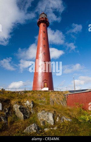 Fer à repasser, phare Andenes, Andoya, Vesteralen, Norway, Scandinavia, Europe Banque D'Images