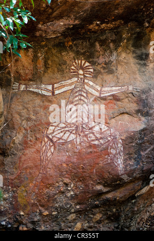 Les sculptures sur roc, Nabulwinjbulwinj, Nourlangie Rock, Kakadu National Park, Territoire du Nord, Australie Banque D'Images