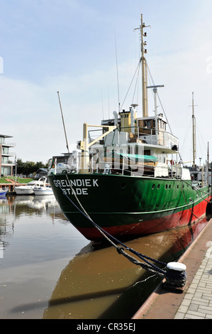 Greundiek, bateau musée, construit en 1950, 46, 55m, prêt à naviguer, port de la ville, Stade, Basse-Saxe, Allemagne, Europe Banque D'Images