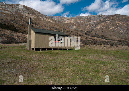 Careys Hut est situé à l'extrémité nord de l'Amérique du Lac Mavora en Nouvelle-Zélande. C'est un "Seigneur des anneaux" film. Banque D'Images