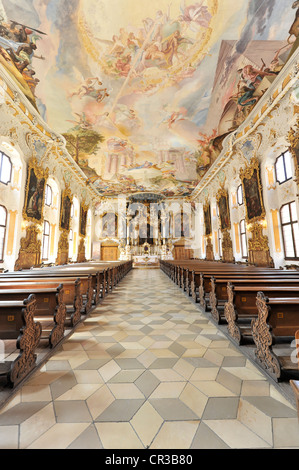 Intérieur de l'Église Asamkirche ou de Saint Maria de Victoria, de l'Eglise Kirche Berlin an der Donau, Bavaria, Germany, Europe Banque D'Images