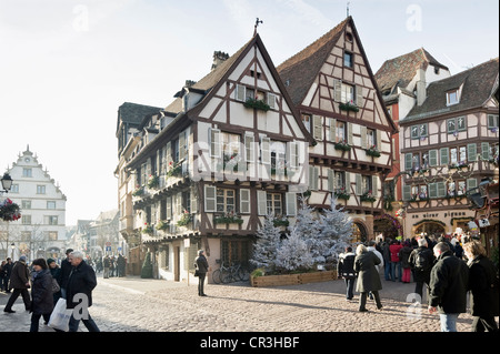 Hiver et Noël Colmar, Alsace, France, Europe Banque D'Images