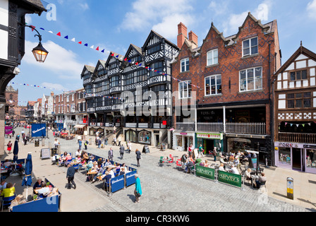 Époque médiévale couverts Lignes Chester Chester Cheshire England UK allées Go Europe de l'UE Banque D'Images