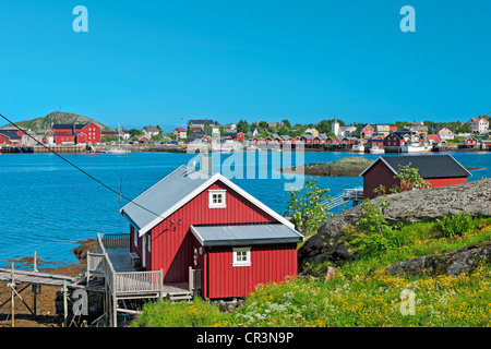 Cabane de pêcheur, Lofoten, Norvège, Europe Banque D'Images