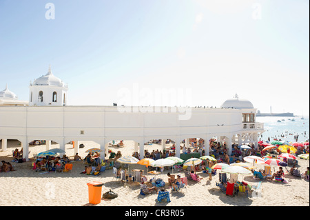 Plage, Cadix, Costa de la Luz, Andalousie, Espagne, Europe Banque D'Images