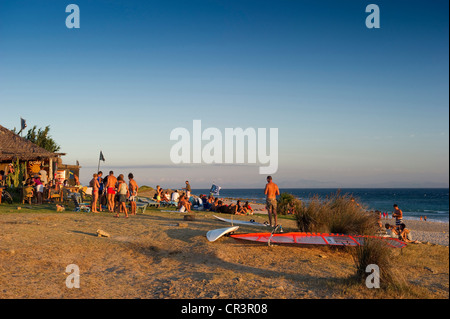 Plage, Tarifa, Costa de la Luz, Andalousie, Espagne, Europe Banque D'Images