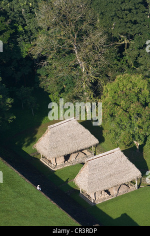 Vue aérienne, site archéologique de Quirigua, département d'Izabal, au Guatemala, en Amérique centrale Banque D'Images