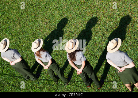 Park Rangers assurent la sûreté, la sécurité et l'éducation pour les parcs nationaux des États-Unis. Banque D'Images