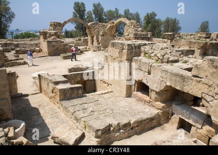 'Saranda Kolones' château dans le parc archéologique, Paphos, Chypre. Banque D'Images