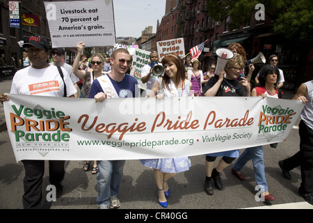 Veggie Pride Parade annuelle à Greenwich Village, New York City. Banque D'Images