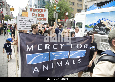 Veggie Pride Parade annuelle à Greenwich Village, New York City. Banque D'Images