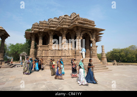 L'État du Gujarat, Inde, Modhera Sun, temple dédié à Surya, le Dieu Soleil de l'Hindouisme Banque D'Images