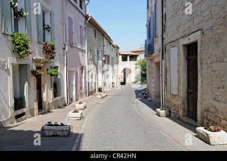 Alley, le quartier historique, Saint Gilles du Gard, Languedoc-Roussillon, France, Europe Banque D'Images