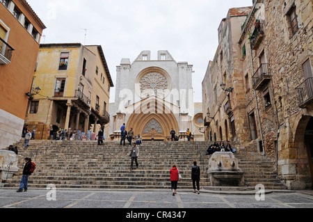 Cathédrale de Santa Maria, de la place de la Seu square, Tarragone, Catalogne, Espagne, Europe Banque D'Images