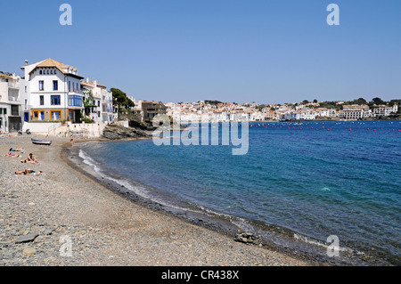 Playa del Portal beach, ville côtière Cadaques, Costa Brava, Catalogne, Espagne, Europe Banque D'Images