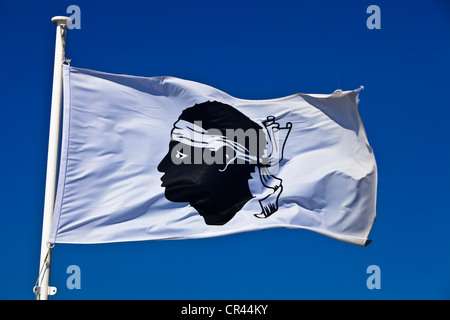 France, Corse du Sud, Corse d'un drapeau Banque D'Images