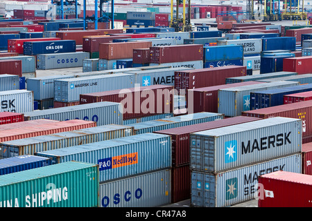 France, Bouches du Rhône, Fos sur Mer, port autonome de Marseille, Terminal Conteneurs Banque D'Images