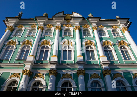 La Russie, Saint-Pétersbourg, Patrimoine Mondial de l'UNESCO, le Palais d'hiver (1754-1762) par l'architecte Rastrelli maintenant hébergement le Banque D'Images