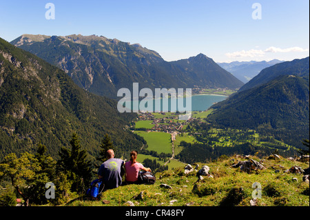 Sur le sommet de Mt Feilkopf, près de Pertisau sur le lac Achensee Karwendel, éventail, Tyrol, Autriche, Europe Banque D'Images