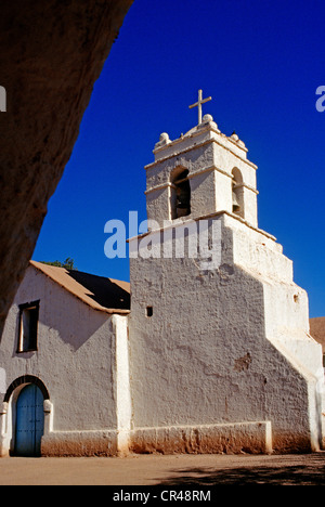 Région d'Antofagasta, Chili, El Loa Province, San Pedro de Atacama, l'Église coloniale Banque D'Images