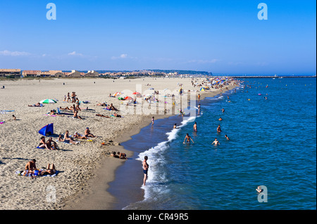 France, Aude, Corbières, Port Leucate, plage de 18 km de long Banque D'Images