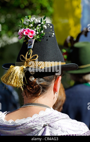 La montagne de sutler, compagnie de fusiliers Trommel Gotzinger, 50 ans re-création festival, Neukirchen, Weyarn Banque D'Images