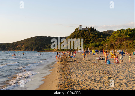 Plage de Punta Ala, Mer Méditerranée, Toscane, Italie, Europe Banque D'Images