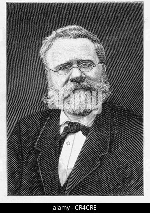 Fritz Reuter, né Ludwig Heinrich Friedrich Christian Reuter, (1810 - 1874), poète, écrivain, gravure sur acier, avant 1880 Banque D'Images