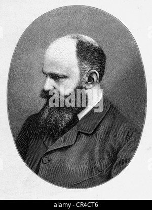 Georg Moritz Ebers (1837 - 1898), écrivain, égyptologue, gravure sur acier, avant 1880 Banque D'Images