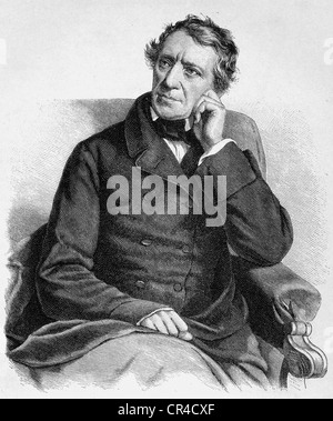 Franz Grillparzer (1791 - 1872), écrivain, gravure sur acier, 1858 Banque D'Images