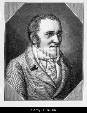 Johann Peter Hebel (1760 - 1826), poète, écrivain, gravure sur acier après une image par Fr. Mueller, avant 1880 Banque D'Images