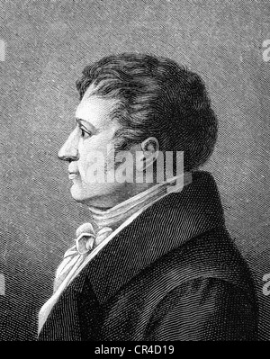 August Wilhelm von Schlegel (1767-1845), publiciste, historican, gravure sur acier, avant 1880 Banque D'Images