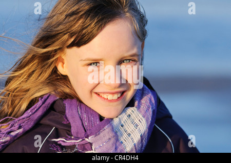 Portrait, petite fille de 9 ans, l'Allemagne, de l'Europe Banque D'Images