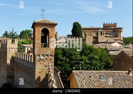 Château de Gradara, village, province de Pesaro et Urbino, Marches, Italie, Europe Banque D'Images