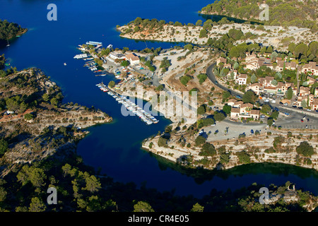 France, Alpes de Haute Provence, Esparron de Verdon, le lac d'Esparron (vue aérienne) Banque D'Images