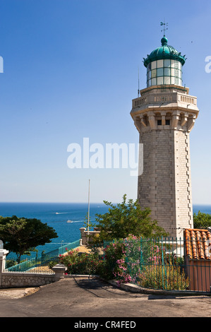 La France, l'Hérault, Sète, Mont Saint Clair, chemin du Phare, phare de Saint Clair Banque D'Images