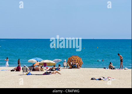 La France, l'Hérault, Sète, plage du lido (plage du Lido) Banque D'Images