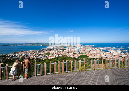 La France, l'Hérault, Sète, Mont Saint Clair, Henri Colpi Panorama sur la ville et le Bassin de Thau Banque D'Images