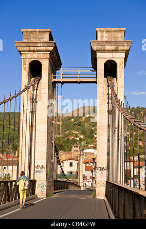 France, Rhône, les Monts d'Or, Couzon au Mont d'Or, le pont sur la Saône Banque D'Images