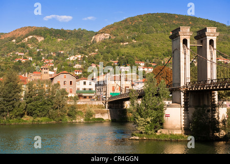 France, Rhône, les Monts d'Or, Couzon au Mont d'Or, le pont sur la Saône Banque D'Images