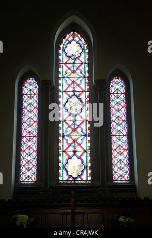 Aspects de l'intérieur de l'église du village de Harley dans le Shropshire, révélant l'un des (11) images liées à cette pousse dans cette charmante église du village anglais. Banque D'Images