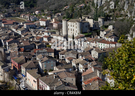 Village de Vogue, intitulée Les Plus Beaux Villages de France, Les Plus Beaux Villages de France, la vallée de l'Ardèche, Ardèche Banque D'Images