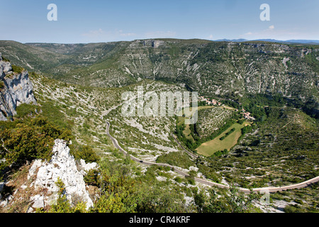 Cirque de Navacelles, Blandas, les Causses et les Cévennes, Méditerranée paysage culturel de l'agro-pastoralisme Banque D'Images