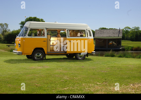 1979 Volkswagen VW Bay WIndow camping-van, bus micro Banque D'Images