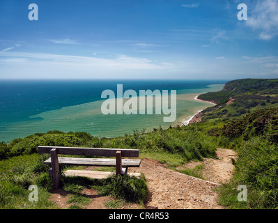 Voir d'Hastings Country Park, Fairlight et falaises. Banque D'Images