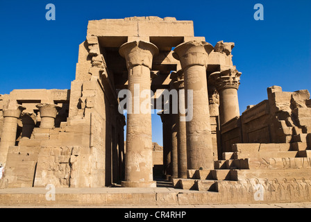 L'Égypte, de la Haute Égypte, vallée du Nil, Kom Ombo Temple dédié à Sobek, le dieu avec une tête de crocodIle Banque D'Images