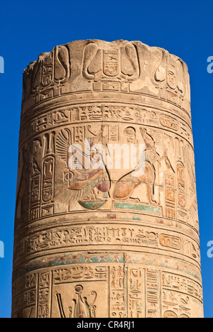 L'Égypte, de la Haute Égypte, vallée du Nil, Kom Ombo Temple dédié à Sobek, le dieu avec une tête de crocodIle Banque D'Images