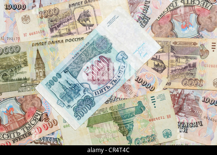 Billets russes historique, 1992-1995 Banque D'Images